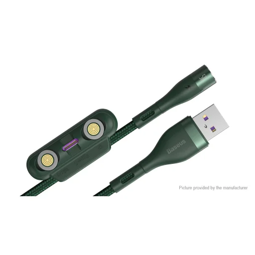 Baseus Zinc mágneses kábel USB + Csatlakozóvég szett AFC 5A 1m zöld (CA1T3-B06) - 4