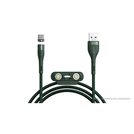 Baseus Zinc mágneses kábel USB + Csatlakozóvég szett AFC 5A 1m zöld (CA1T3-B06) - 2