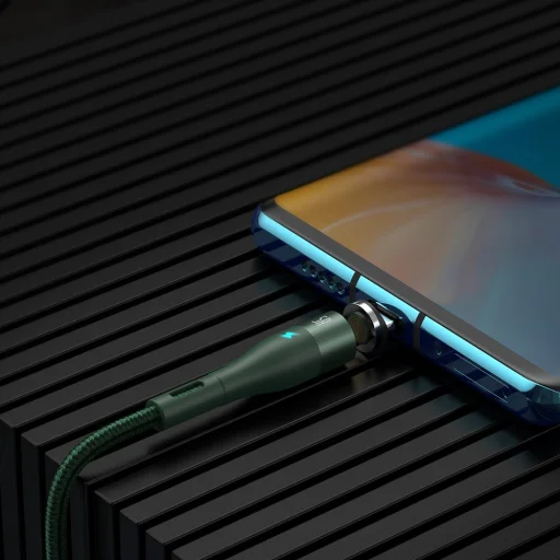 Baseus Zinc mágneses kábel USB/ USB Type-C AFC 5A 1m zöld (CATXC-NG1) - 7