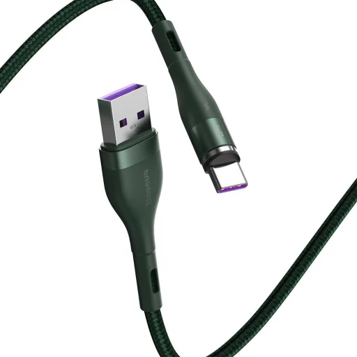 Baseus Zinc mágneses kábel USB/ USB Type-C AFC 5A 1m zöld (CATXC-NG1) - 3