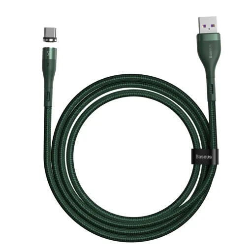 Baseus Zinc mágneses kábel USB/ USB Type-C AFC 5A 1m zöld (CATXC-NG1) - 1