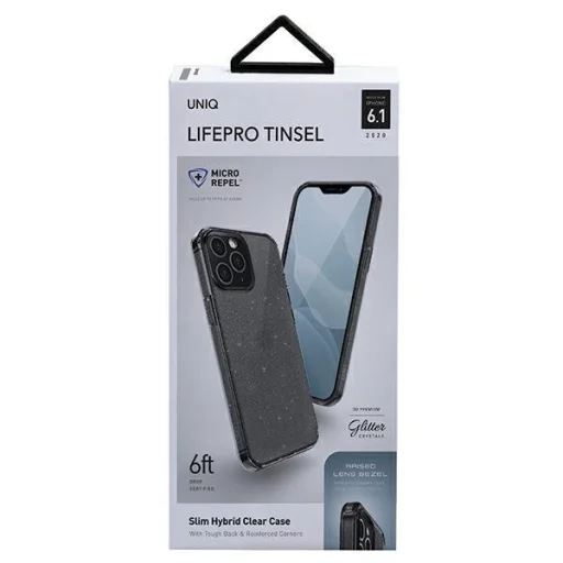iPhone 12/ 12 Pro UNIQ LifePro Tinsel tok fekete - 4
