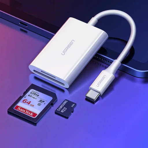 Ugreen SD 4.0 / micro SD (TF) 4.0 (UHS-II, UHS-2 - 280 MBps) OTG átalakító kábel USB Type-C 3.2 Gen 1 fehér (CM265 60724) - 9