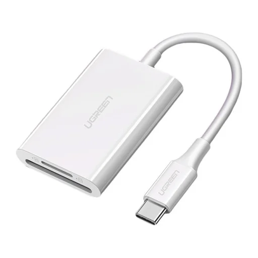 Ugreen SD 4.0 / micro SD (TF) 4.0 (UHS-II, UHS-2 - 280 MBps) OTG átalakító kábel USB Type-C 3.2 Gen 1 fehér (CM265 60724) - 1