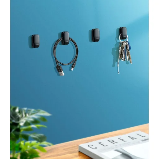 Ugreen 4x Univerzális öntapadós tároló csipesz fekete (LP252 80199) - 5