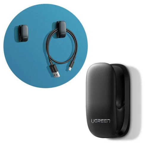 Ugreen 4x Univerzális öntapadós tároló csipesz fekete (LP252 80199) - 1