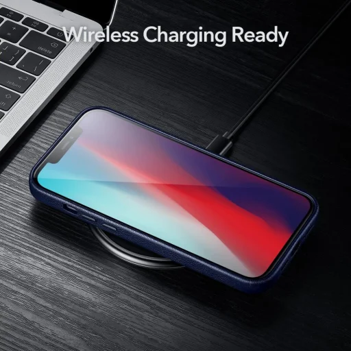  iPhone 12 Pro MAX kék ESR Metro bőr tok - 2