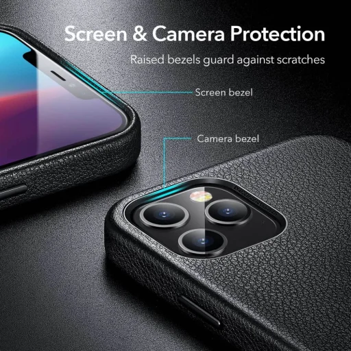 iPhone 12/ 12 Pro ESR Metro bőr tok kék - 7