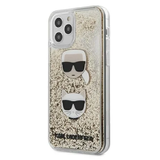 Karl Lagerfeld KLHCP12LKCGLGO Liquid Glitter Karl Choupette tok iPhone 12 Pro MAX áttetsző/ arany - 2