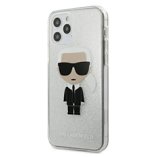 iPhone 12 Pro MAX Karl Lagerfeld KLHCP12LPCUTRIKSL Ikonik Glitter Karl tok ezüst - 1