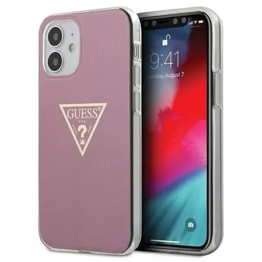 iPhone 12 mini Guess GUHCP12SPCUMPTPI  Metallic Triangle tok pink - 3