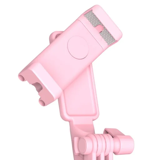 Baseus Selfie bot és teleszkópos tripod állvány bluetooth kioldóval pink + 2 körfény lámpa (SUDYZP-F04) - 7
