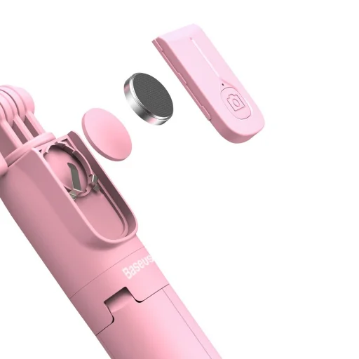 Baseus Selfie bot és teleszkópos tripod állvány bluetooth kioldóval pink + 2 körfény lámpa (SUDYZP-F04) - 9