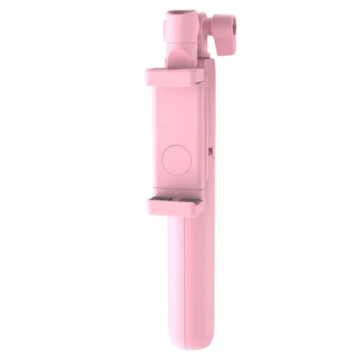 Baseus Selfie bot és teleszkópos tripod állvány bluetooth kioldóval pink + 2 körfény lámpa (SUDYZP-F04) - 6