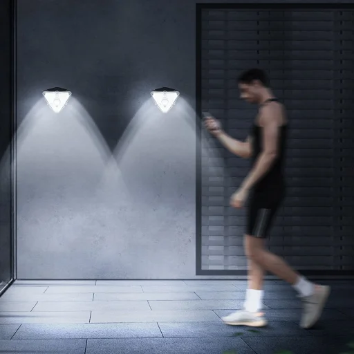 Baseus kültéri napelemes 4x LED lámpa mozgásérzékelővel fekete (DGNEN-B01) - 15