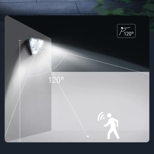 Baseus kültéri napelemes 4x LED lámpa mozgásérzékelővel fekete (DGNEN-B01) - 16