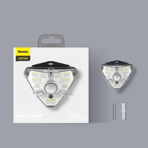 Baseus kültéri napelemes 4x LED lámpa mozgásérzékelővel fekete (DGNEN-B01) - 26