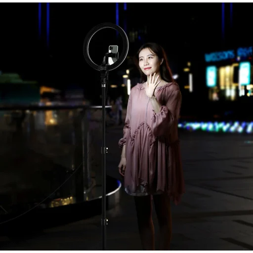 Baseus 30cm LED körfény és tripod állvánnyal, ringlight fekete (CRZB12-B01) - 18