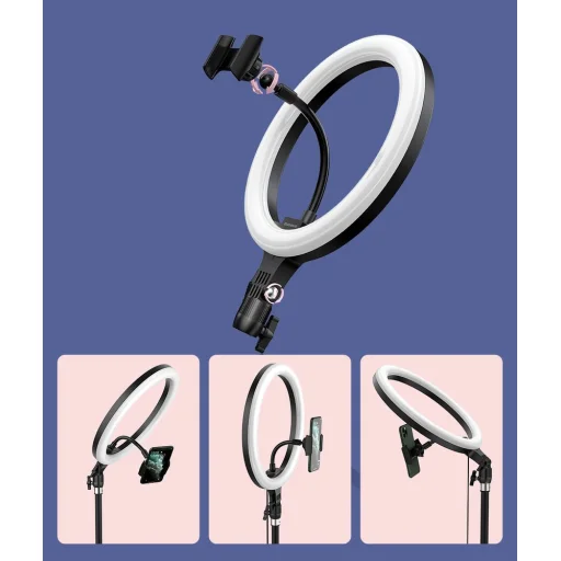 Baseus 10'' asztali LED körfény és tripod, ringlight 25cm fekete (CRZB10-A01)  - 16