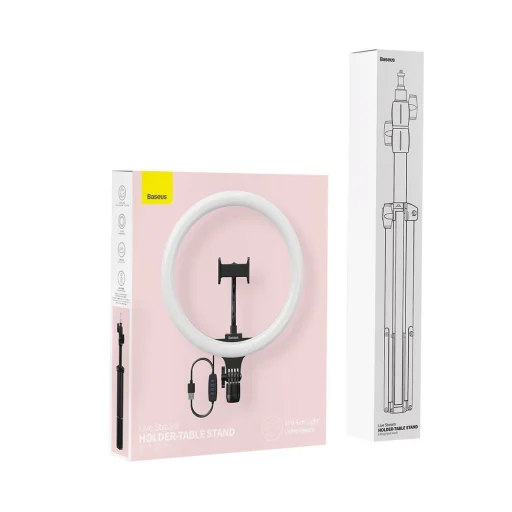 Baseus 30cm LED körfény és tripod állvánnyal, ringlight fekete (CRZB12-B01) - 9