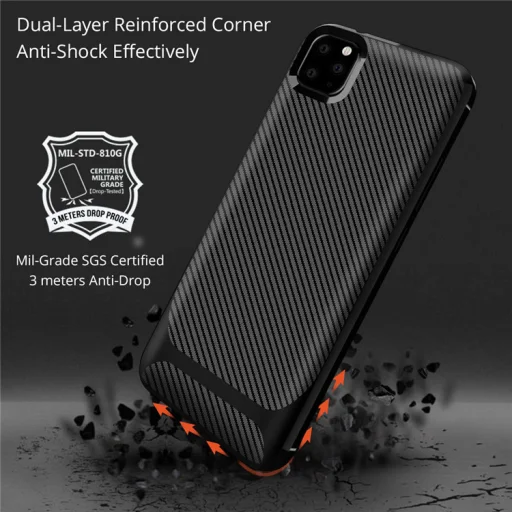 iPhone 12/ 12 Pro Carbon Protect szénszál mintájú tok fekete - 3