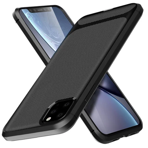 iPhone 12/ 12 Pro Carbon Protect szénszál mintájú tok fekete - 1