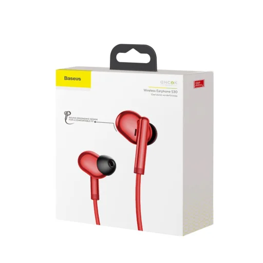 Baseus Encok S30 vezeték nélküli Bluetooth 5.0 fülhallgató piros (NGS30-09) - 5