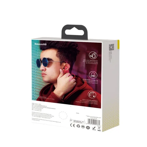 Baseus Encok S30 vezeték nélküli Bluetooth 5.0 fülhallgató piros (NGS30-09) - 9