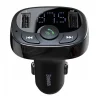Baseus T-Typed FM Transmitter és Bluetooth autós töltő MP3 2xUSB és TF microSD 3.4A fekete (CCTM-01) thumbnail