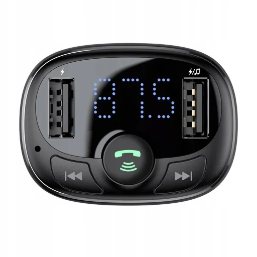 Baseus T-Typed FM Transmitter és Bluetooth autós töltő MP3 2xUSB és TF microSD 3.4A fekete (CCTM-01) - 4