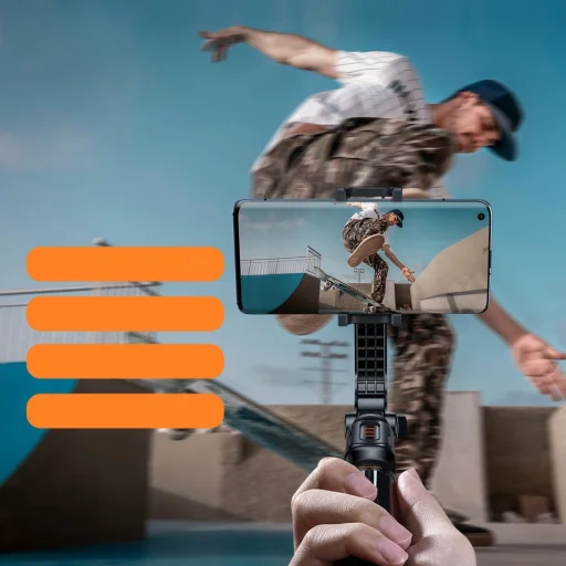 Baseus Uniaxial gimbal selfie bot és teleszkópos tripod állvány bluetooth kioldóval fekete (SULH-01) - 11