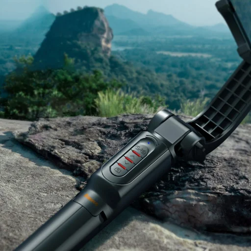 Baseus Uniaxial gimbal selfie bot és teleszkópos tripod állvány bluetooth kioldóval fekete (SULH-01) - 12