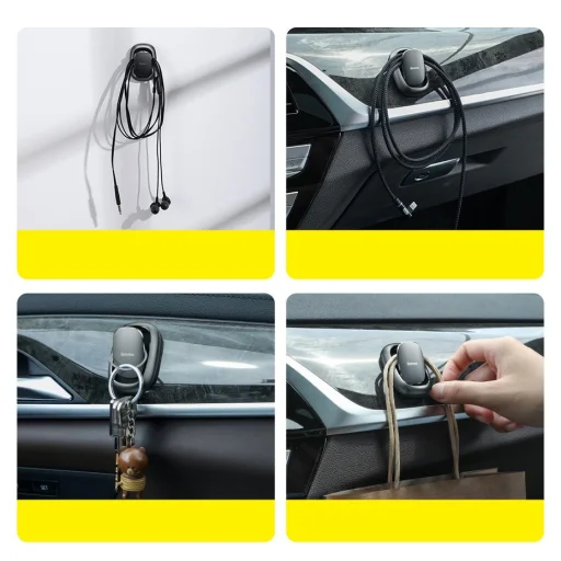 Baseus Beetle 2x Univerzális öntapadós tároló csipesz szürke (ACGGJK-0G) - 12