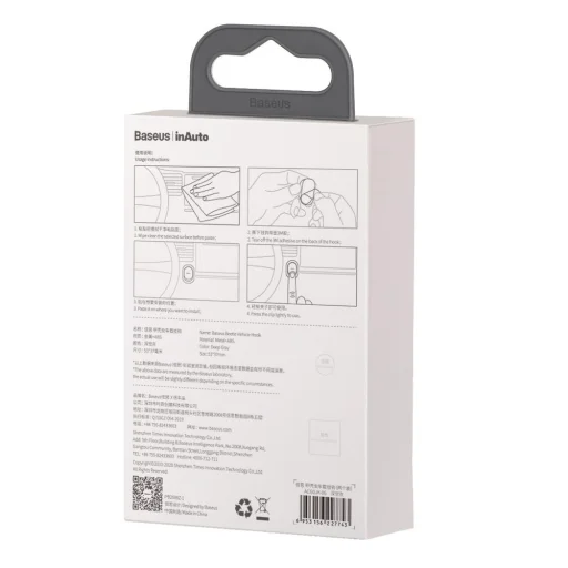 Baseus Beetle 2x Univerzális öntapadós tároló csipesz szürke (ACGGJK-0G) - 10