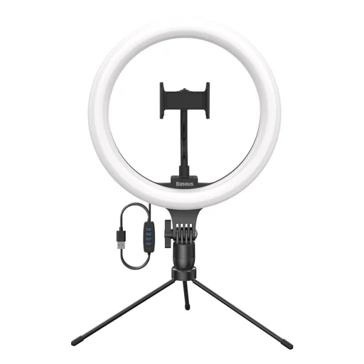 Baseus 10'' asztali LED körfény és tripod, ringlight 25cm fekete (CRZB10-A01)  - 2