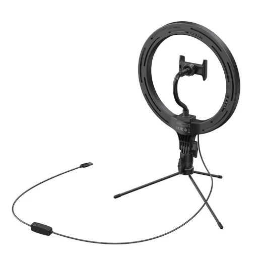 Baseus 10'' asztali LED körfény és tripod, ringlight 25cm fekete (CRZB10-A01)  - 4