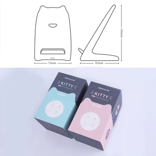 Nillkin MC037 Kitty vezeték nélküli Qi gyorstöltő állvány pink - 2