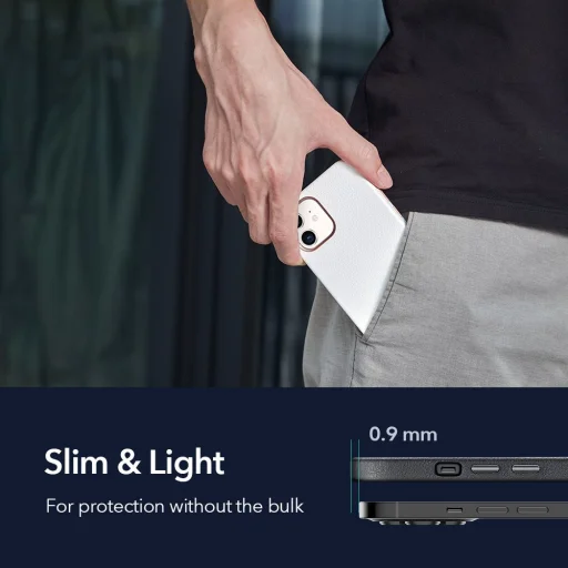 ESR Metro bőr tok iPhone 12 mini fehér  - 2