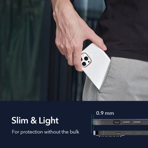 iPhone 12/ 12 Pro ESR Metro bőr tok fehér - 4