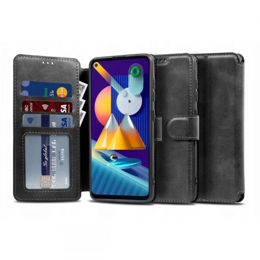 TECH-PROTECT Wallet fliptok Samsung M11 fekete - 1