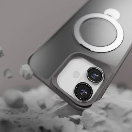 Etteri Matt Mag Ring Tok iPhone 16 Plus 6,7" szürke - 6