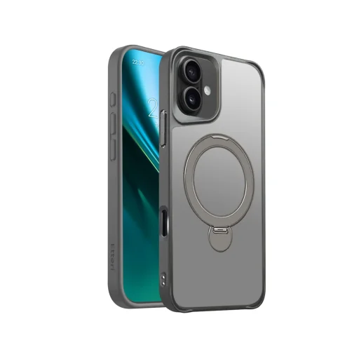 Etteri Matt Mag Ring Tok iPhone 16 Plus 6,7" szürke - 1