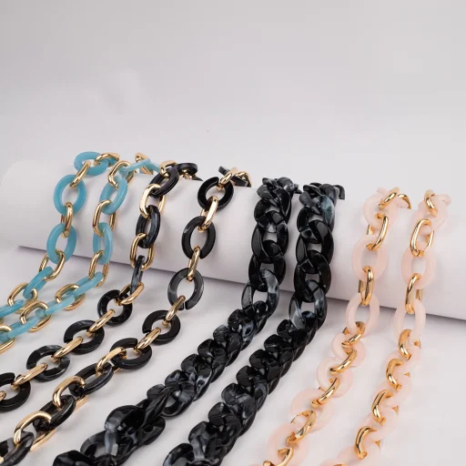 Telefonlánc hosszú márványozott fekete - 10