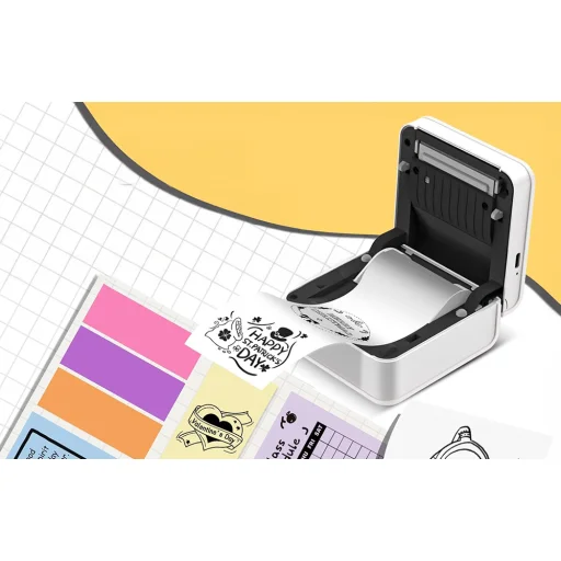 Hordozható címkenyomtató Phomemo M02 Pro (fehér) - 3