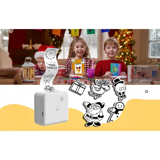 Hordozható címkenyomtató Phomemo M02 Pro (fehér) - 5