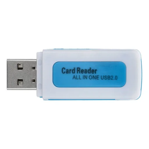 Memóriakártya-olvasó USB 2.0 kék fehér - 3