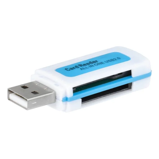 Memóriakártya-olvasó USB 2.0 kék fehér - 4