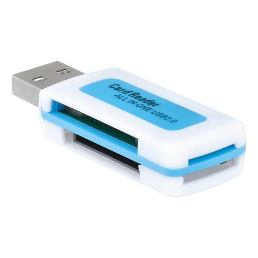 Memóriakártya-olvasó USB 2.0 kék fehér - 5