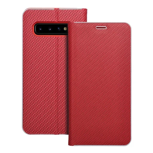 LUNA fliptok Carbon Samsung Galaxy S10 piros tok - 1