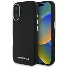  iPhone 16 6,1" fekete Karl Lagerfeld Hardcase MagSafe FW Saffiano Metal Logo tok